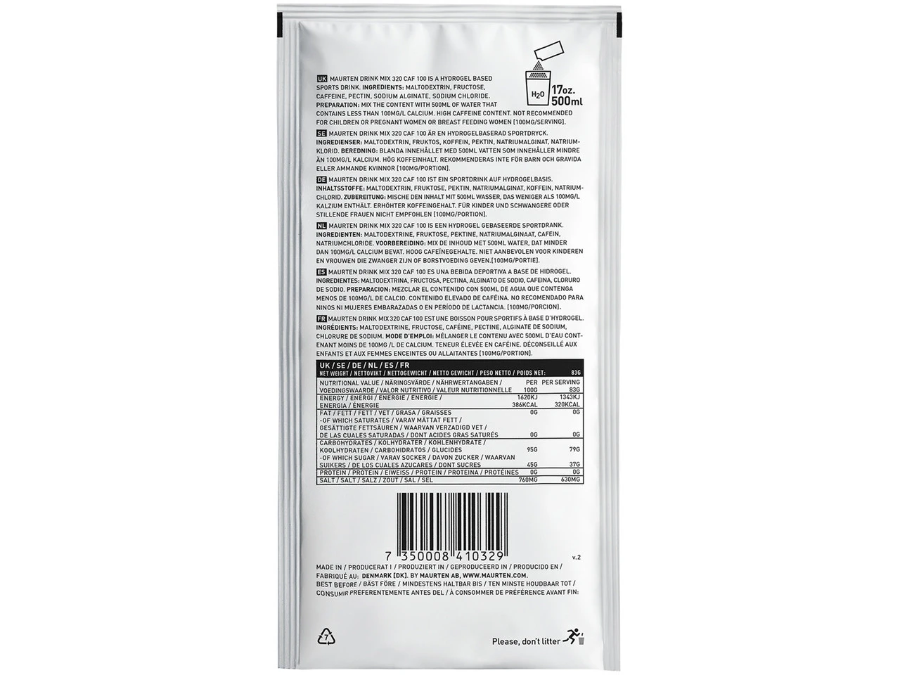 Maurten Drink Mix 320 CAF 100 Getränkepulver 2 Maurten Drink Mix 320 CAF 100 Getränkepulver – Bild 2